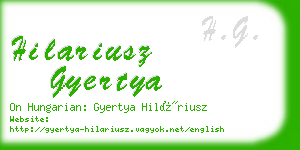 hilariusz gyertya business card